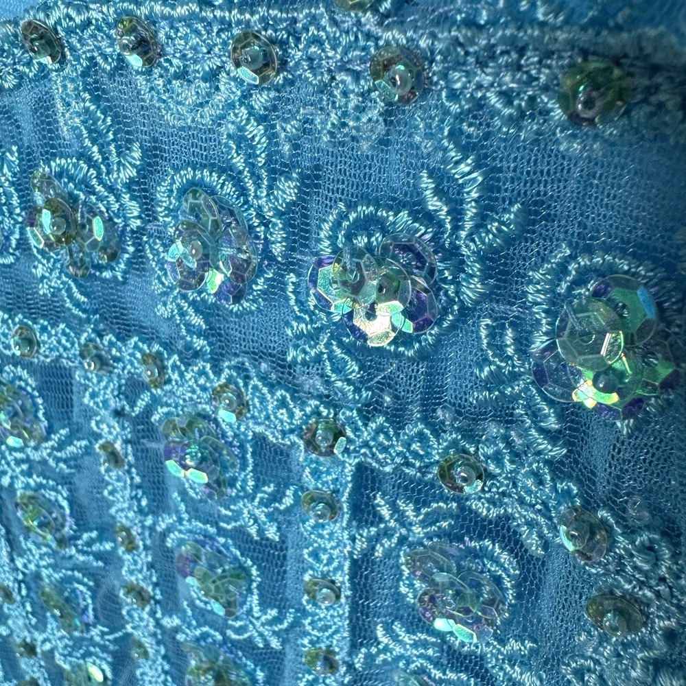 Pretty Angel Tank Top Sz M Silk Mesh Y2K Sheer Sequined Fairy Feminine Bling - Picture 2 of 12